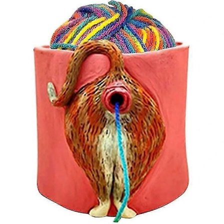 Garnskål til strikning Sjov kattehale garnskål Dyreelskere Strikkere Hæklere Gaver Q2【PL】