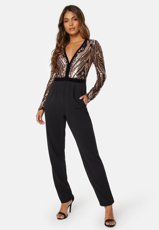 Goddiva - Sequin Bodice Jumpsuit - Kläder - - Bubbleroom