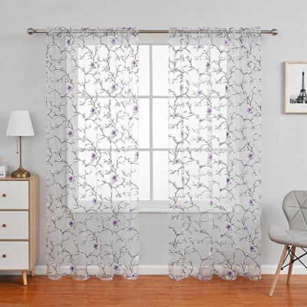 Behandlingar Sheer Voile Heminredning Många Storlekar Rod Pocket Gardiner