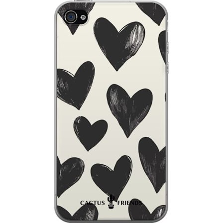 Kompatibelt Mobildeksel til Apple Apple iPhone 4s Cactus and Friends - Bold Black Love Pattern
