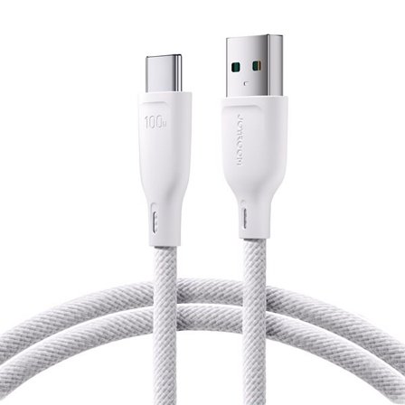 Joyroom Multi-Color Series S-A34 USB-A / USB-C 100W-kabel 1m - Vit