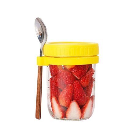 Mælk Morgenmad Glas Gradueret Krukke GUL 350ML 350ML