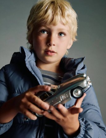 Mango Hooded Liner Quilted Coat - Blue - 5-6