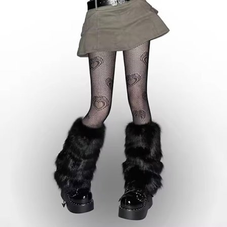 Pelsede ben - Par af sexede Y2K-stil plys benvarmere med ultra bløde og fluffy ender, til alle årstider, natklubber, koncerter, fotoshoots, håndvask