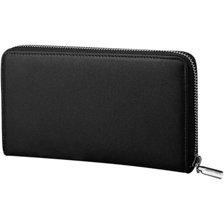 RFID-beskyttet læderpung med lynlås hele vejen rundt til telefon, dame