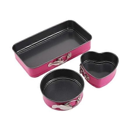 Rosaröd Mini Springform med löstagbar botten, 3-delat set