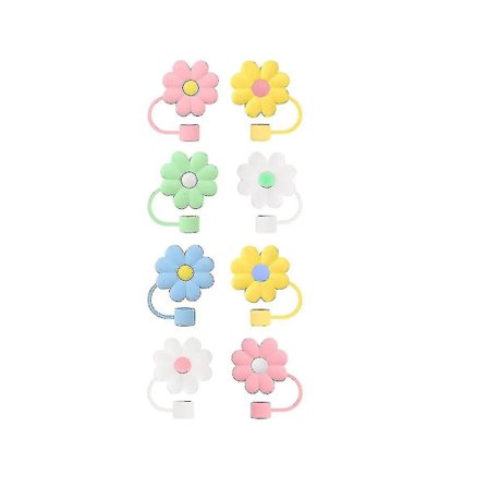 8 stk. sugerørshætter, sugerørstopper silikone genanvendelige støvtætte sugerørspidser 6-8 mm til drikkesugerør