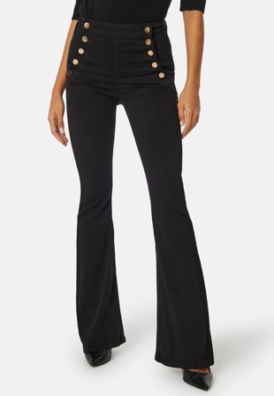BUBBLEROOM Adina High Flared Jeans Black Klær
