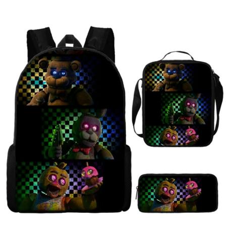 3-delt sett med ny bamse moteryggsekk enkel ryggsekk med stor kapasitet Europeisk og amerikansk retro skolesekk style 2
