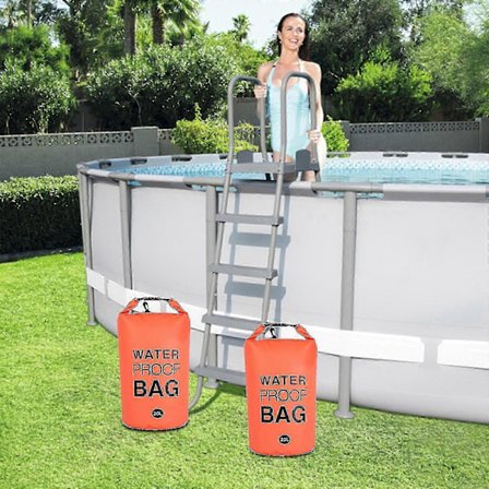 Poolstige og trin W(20l) Easy S, 250d Pvc Dry Bag, ingen revner, med overjordiske/nedgravede pooltrin
