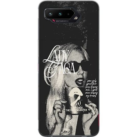 Kompatibelt Mobildeksel til Asus ROG Phone 5 Lady Gaga svart-hvit retroplakat med solbriller og popkonst-estetikk