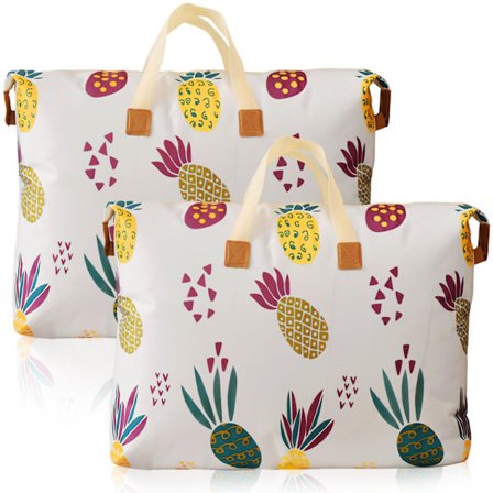 Opbevaringspose, 2-pak 120L lynlåseposer, størrelse XXL, tøjopbevaringspose, til sengetøj, tæppe, tøjopbevaring, feriepose (træer)