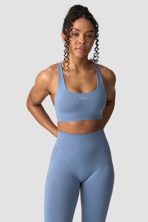 Smooth Seamless Sports Bra Metal Blue
