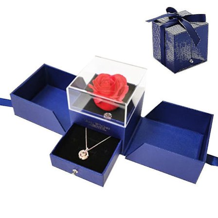 Rosa Smykkeskrin, Fortryllet Ekte Rose Evig Håndlaget Konservert Roseblomst