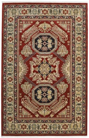 Kazak Mirvan Rot/Beige Oeko-Tex Teppich