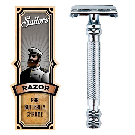 Sailor's Sailor's Safety Razor Butterfly Chrome Finish 99R, Mænd, Barbering, Tilbehør