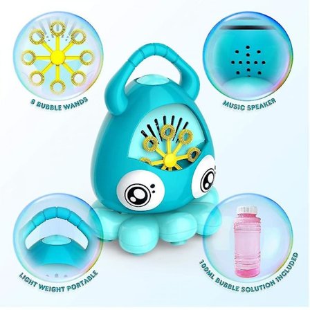 Automatisk boblemaskine med højttaler Kompatibel med alder 3+ Gave