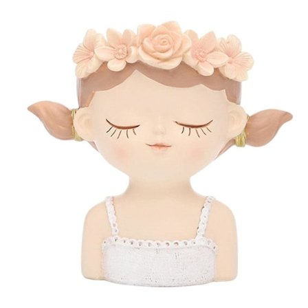 Elegant liten kvinnlig huvudharts suckulenta krukor mini blomkruka behållare vas w/dräneringshål trädgårdskrukor(Typ C)