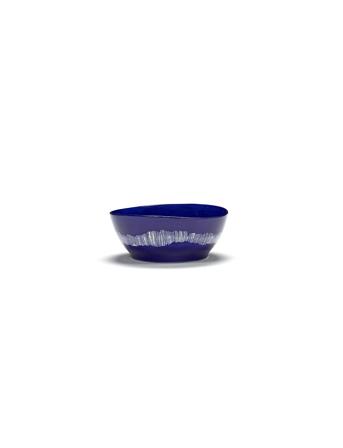 Bowl L Dark Blue-Stripes White Feast By Ottolenghi Home Tableware Bowls Breakfast Bowls Blå Serax*Betinget Tilbud