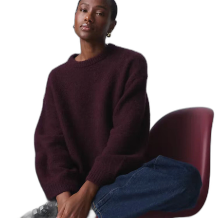 Vinröd stickad tröja från Gina