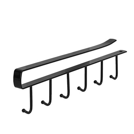 Paket med robusta förvaringshyllkrokar för hem kök badrum krokhållare med 6 krokar, svart