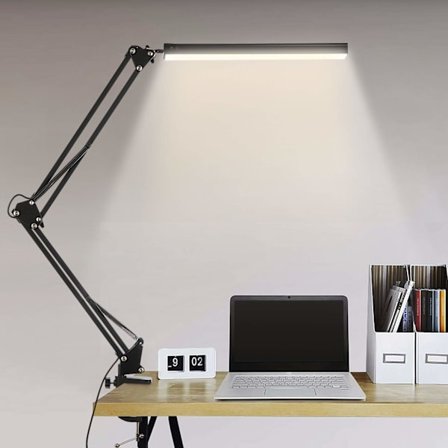 LED-skrivebordslampe, 14W sammenklappelig arkitekt med klemme, justerbar