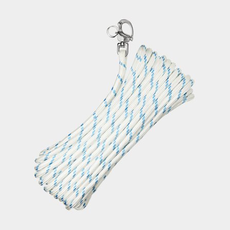 Escota con grillete NOCK Almagrund, núcleo de poliéster, funda de poliéster trenzado de 32, blanco/azul, 25 metros x Ø12 mm