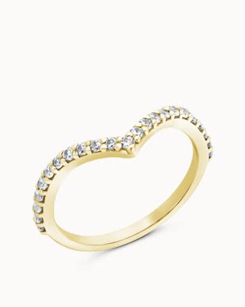 V-shaped Eternity Ring Vera 18K Yellow Gold Natural Diamonds