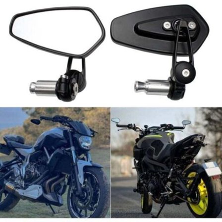 2 stk. motorcykelstyrsspejle til XJ6 MT01 MT03 MT07 MT09 (sort)