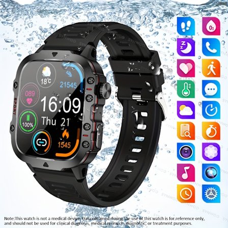 Full Touch Screen Smart Watch, Sports Fitness Tracker Med Trådløs Samtale, Smartwatch