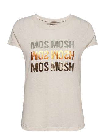 Mavis O-Ss Tee T-shirt Top Beige MOS MOSH