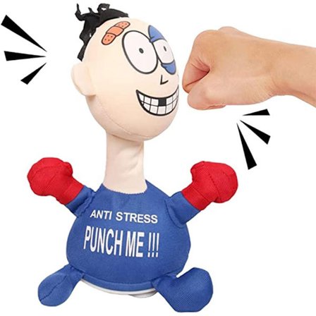 Mordely Rolig Punch Me Screaming Doll Anti-stress BLÅ