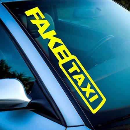 2 delar främre vindrutedekal "falsk taxi" Lämplig för Tuningdrift-logotyp Rolig bilklistermärke
