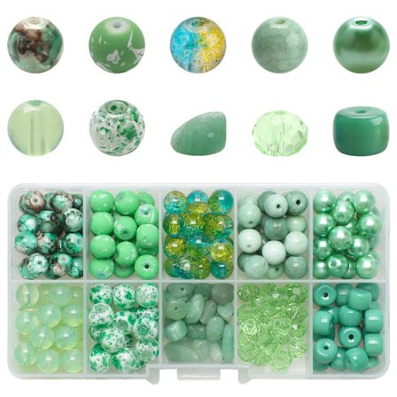 8MM kristallipyöreät helmet sora värigradientti 10 ruudukkoa laatikoitu lasihelmet yhdistelmä diy käsintehty helmillä koru