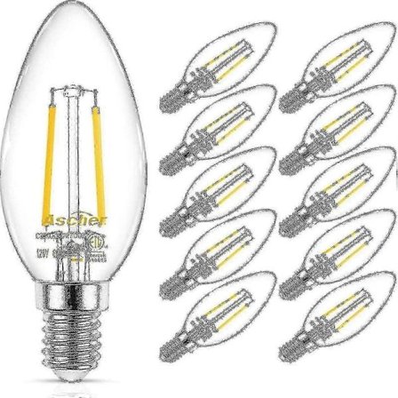 Klassisk E12 LED Kronljus Lampa Motsvarande 40W Varmvit 2700k Filament Klar Glas Ej dimbar 10-pack