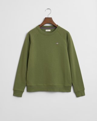 GANT - Teens collegegenser med rund hals washed olive