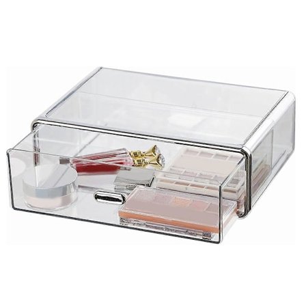 Klar Plastik Opbevaringsskuffe til Kommode Badeværelse Bordplade Skrivebord Vanity Organizer, Transparent Stabelbar Skuffe Opbevaring
