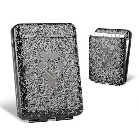 Peaky Blinders-inspireret metal cigaretetui til 84 mm King Size cigaretter, ideel unik fødselsdagsgave i sort