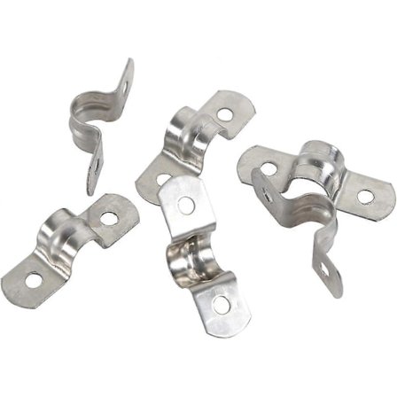 16 stk. 35 mm Rørstropp Klammer 304 Rustfritt Stål Rørklemmer To Hull Rørstropp Spenningsklemmer U-Rørklemme Sal Klemmer
