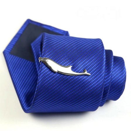 Herr Metall Siliver Ton Enkel Halsband Slips Klämma Klämma Bästa Julgåva