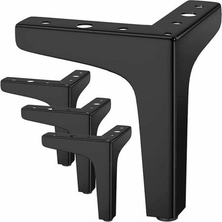 4 kappaleen huonekalujalat, kantavuus jopa 600 kg, 15 cm modernit metalliset kolmionmuotoiset p yd njalat, hiusneulahuonekalujalat kaappiin, sohvaan, 