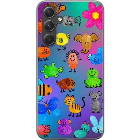 Kompatibel Mobilcover til Samsung Galaxy S24 Little Scribble Friends