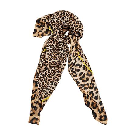 Twinset Animalier Printed Kefia , Bruin , Dames , Maat: ONE Size Sjaals