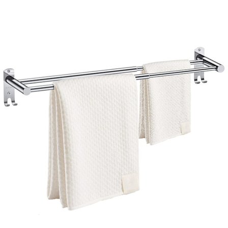 Utdragbar handdukshållare 50-90 cm Dubbel handdukstork i rostfritt stål Justerbar handduksstång Väggmonterad