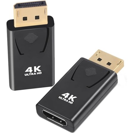 2-pack DisplayPort till HDMI Adapter 4K, Guamar Display Port till HDMI (Monitor), Guldpläterade DP hane till HDMI honkontakter för HP Laptop, PC, 