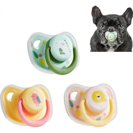 3 stk. silikon smokk for kjæledyr, tyggeleke for hundesmokk, kattesmokk for kattunger, kjæledyrsmokk for hund og katt - Yvan