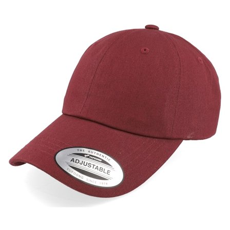 Yupoong - Red unconstructed Czapka Z Daszkiem - Maroon Dad Cap @ Hatstore
