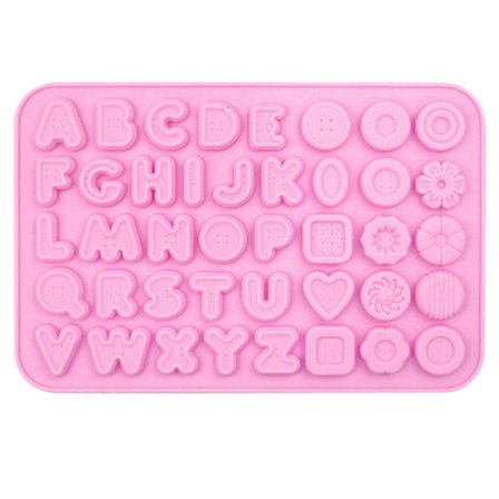 Silikoneform Bogstaver Form Genanvendelig Praktisk Formfrigørelse Knapper 3D Silikone Fondant Kageform til Gaver