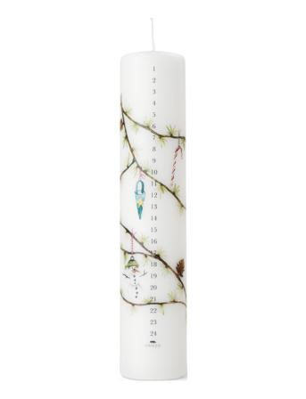 Hammershøi Christmas Advent Candle 2021 Ø5 Cm White W. Deco Home Decoration Christmas Decoration Advents Candles Valkoinen Kähler