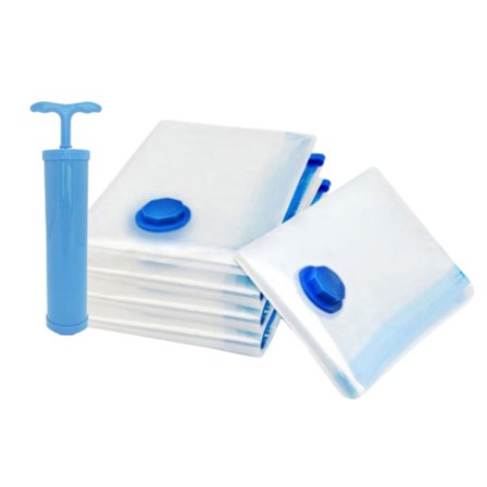 Transparent Vakuumpåse Med Pump Utrymmesbesparande Vattentät Påse För Byxor Tröja Lakan